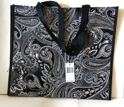 NWT Vera Bradley Market Tote Bag Shopper Travel Gift In Stellar Paisley Black • $9.99