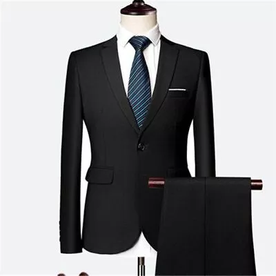 Jacket + Pant + Vest Men Suits Sets Wedding Dress 3 Piece Suit Coat Trousers  • $49.75