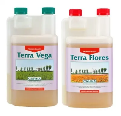 Canna Terra Vega And Terra Flores Set 1L 5L Grow Bloom Nutrients • £24.90