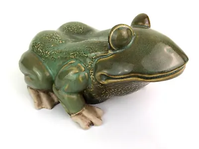 Large Vintage Ceramic Pottery Glazed Frog Figure • $75