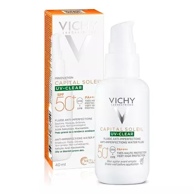 Vichy Capital Soleil UV-Clear SPF50+ Anti-Imperfections Fluid Sunscreen [ 40ml ] • $36.75