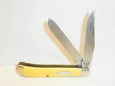 Vintage Buck 329 Trapper Knife Yellow 2 Blade Trapper Pocketknife Nice! • $9.99