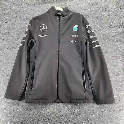 AMG Petronas Formula One Team Jacket Mens Small Softshell Full Zip Black • $79.99