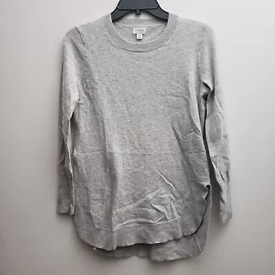 J Crew Womens Wool Blend Tunic Sweater XS Light Gray Pullover 3/4 Sleeves • $20.40