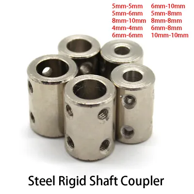 4/5/6/8/10mm Rigid Steel Shaft Coupler Motor Connector Sleeve Coupling Adapter • $2.79