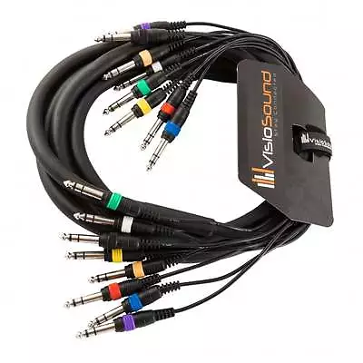 8-Way 3m 6.35mm 1/4  Stereo Jack / Balanced Jack Loom / Patch Multicore Cable • £28.49