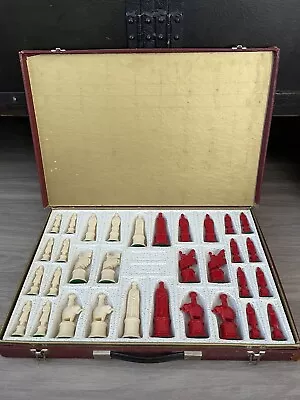 Vintage Kingsway Florentine Chess Set 4  Gallant Knight Plastic Metallic Pieces • $80