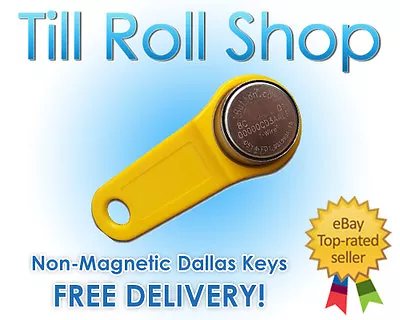 1 X Yellow IButton Non-Magnetic Fob Dallas Key 1-Wire EPOS Inc Del • £7.54