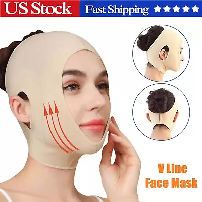 Reusable Beauty Sleeping Face Mask V-Line Lifting Mask Facial Slimming Strap US • $8.82