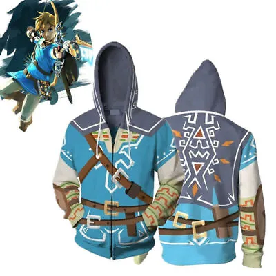 The Legend Of Zelda Cosplay Costume Hyrule Link Hoodie Zipper Coat Jacket Coat • $39.89