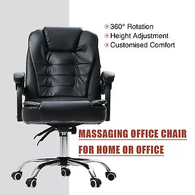 Ergonomic Office Chair Massage Reclining Computer Game Chair Height Adjustable • $92.12