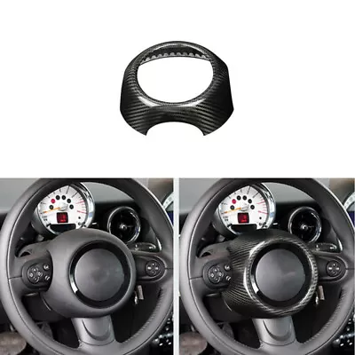 Real Carbon Fiber Car Interior Steering Wheel Cover For Mini Cooper R55 R56 R60 • $65.99