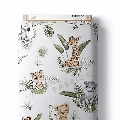 £1.80 • Buy Safari Fabric Kids , Jungle Animals, 100% Cotton ,  158 Cm 64'' Baby, Giraffe