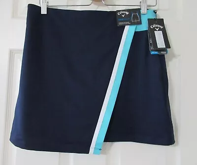 NWT Callaway 16  Contrast Wrap Skort Skirt  Santorini Blue Womens Size M Medium • $25