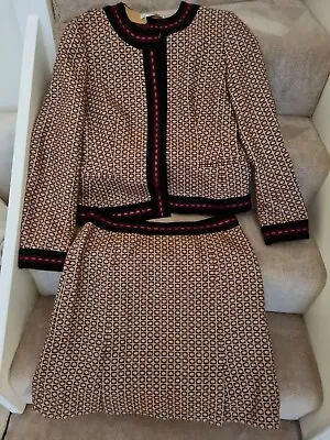 £39.99 • Buy  Tweed Suit, Leather Detail Skirt & Jacket By Jesire, Wool Multi Colour  Sz 12
