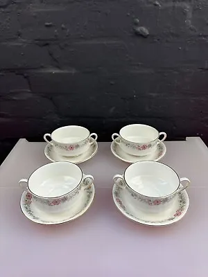 4 X Paragon Belinda Soup Bowls Coupes And Stands / Saucers 2 Sets Available • £34.99