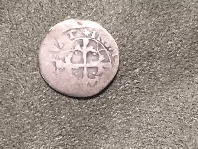 $9 • Buy 1500's - 1600's Hammered Silver Coin W/ Ornate Cross