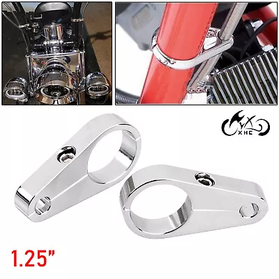 1-1/4  Chrome Clutch Cable Brake Line Clamp For Harley Honda BMW Frame Handlebar • $27.53