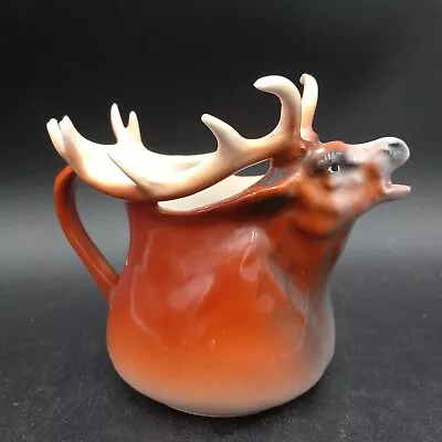 Antique Porcelain Elk/Stag Creamer Blue Stamp Royal Bayreuth Bavaria 5.5 X 4.5  • $55