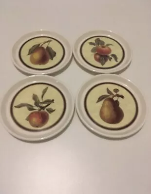 Set Of Four Cloverleaf Fruit Design Curcular Melamine Drinks Coasters • £4.99