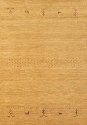 $157.30 • Buy Tribal Gold Gabbeh Little Animal Design Wool Hand-knotted Area Rug Carpet 4'x6'