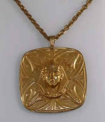 Vintage Miriam Haskell Egyptian Revival Pharaoh Necklace Pendant • $99.99