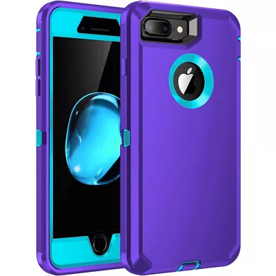 Purple Heavy Duty Defender Military Grade Case For IPhone 7 Plus / 8 Plus • $24.95