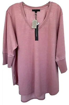 Jane And Delancey Women's Blouse Top Vintage Look 3/4 Sleeve Plus Size 2X Pink • $24.99