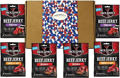 Jack Link'S Beef Jerky Six Pack Selection Gift Box - Original Sweet And Hot & T • £26.02