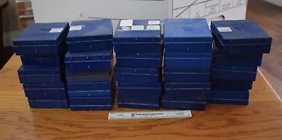 25 Blue Plastic Microscope Slide Boxes From Carolina Biological Supply • $32