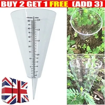 Cone Rain Gauge Measurement Ground Precipitation Garden Rainfall Measuring • £6.79