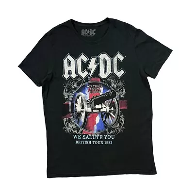 AC/DC  We Salute You British Tour 1982  Graphic Hard Rock Band T-Shirt Large • £15