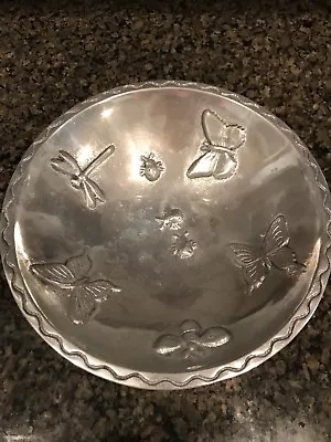 Mariposa Brillante 1995 Hecho En Mexico Aluminum Bowl Butterfly Bee Snapdragon • $12.99