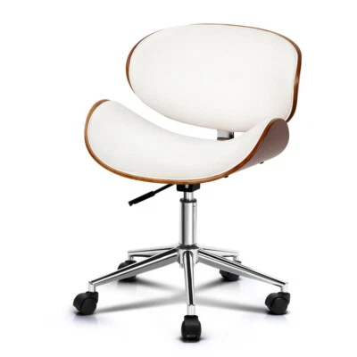 $109.95 • Buy Artiss Office Chair Computer Chairs Leather Fabric Seating Home Work Study White