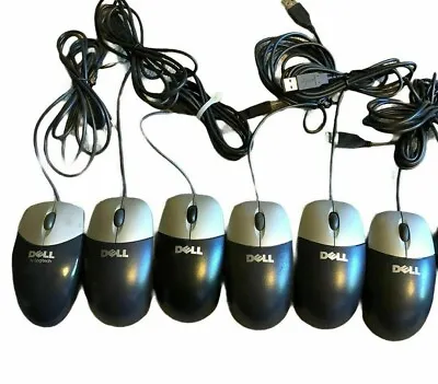 Lot Of 6 DELL MO56UOA Optical Scroll Wheel USB 2-Button Computer Mouse • $24