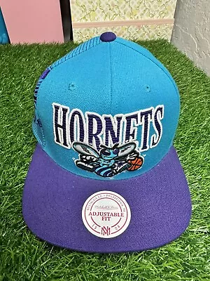 Mitchell Ness NBA Charlotte Hornets Diamond Logo Snapback Hat Adjustable.. • $10.99