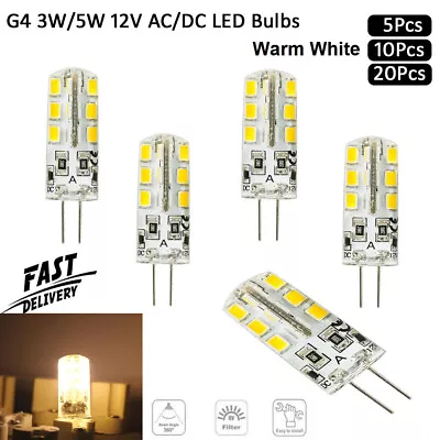 5/20pcs G4 Halogen LED Bulb Capsule 3W/5W 12V  AC/DC Replacement For Warm White • £4.22