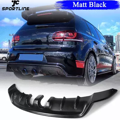 FRP Black Rear Bumper Diffuser Spoiler For Volkswagen Golf 6 VI MK 6 R20 2012-14 • $275.10