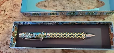 Vera Bradley Retired BALI BLUE INK PEN Black Ball Point Refillable Collectible  • $18.99