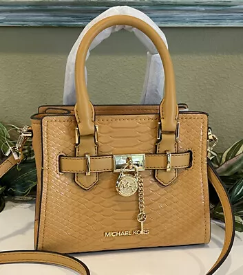 Michael Kors Hamilton Xs Mini Crossbody Satchel Key Lock Bag Mk Yellow Leather • $99.99