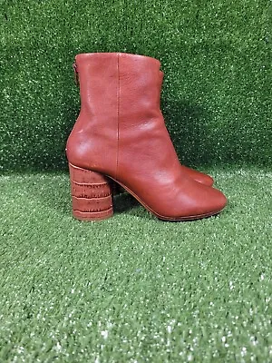Maison Martin Margiela Tabi Brown Leather Zip Heeled Boots Womens US 6 EU 36 • £362.54