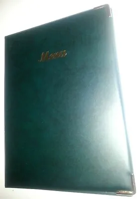 Qty 20 A4 Menu Cover/folder Green Leather Look Pvc - Classic Look+guilt Corners • £140