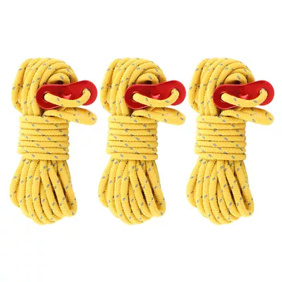  3 Pcs Outdoor Accessories Tent Guy Ropes Windproof Reflective • £9.89