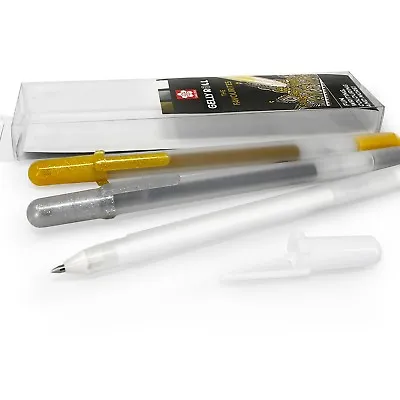 Sakura Gelly Roll Gel Pens – The Favourites – Gold Silver White - Wallet Of 3 • £6.99