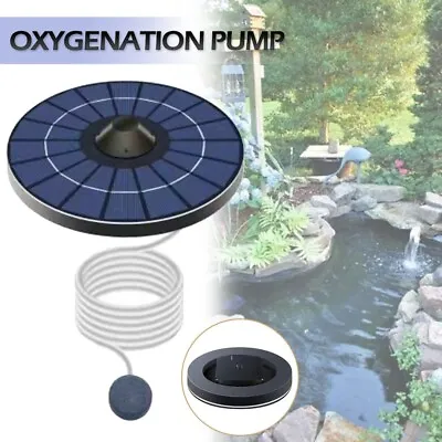 £19.19 • Buy Solar Aerator Oxygen Pump With Air Hose Bubble Stone Floating Pond  Oxygenator
