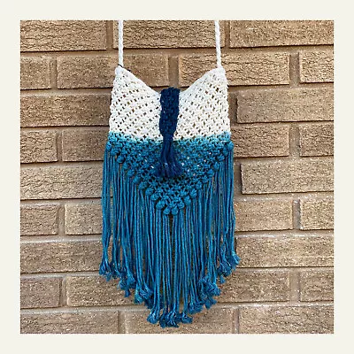 £33.78 • Buy Crochet Macrame' Woven Fringed Bag Ombre' Crossbody