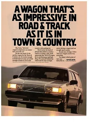 1989 Volvo 740 GLE Wagon Town & Country Vintage Print Advertisement • $8.55