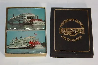 Vtg Mississippi Delta Queen Playing Cards Two Deck Delta Queen Steamboat Cards • $11.96
