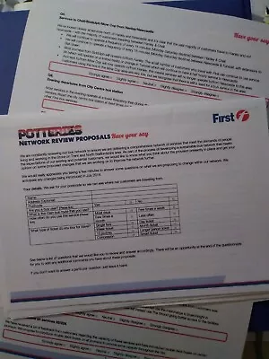 £3 • Buy Bus Survey First Potteries 2014 Have Your Say 