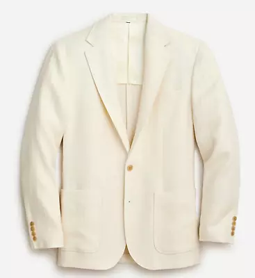 J.Crew $498 Classic Fit Crosby Blazer Linen Twill Herringbone 38S Ivory BM293 • $250